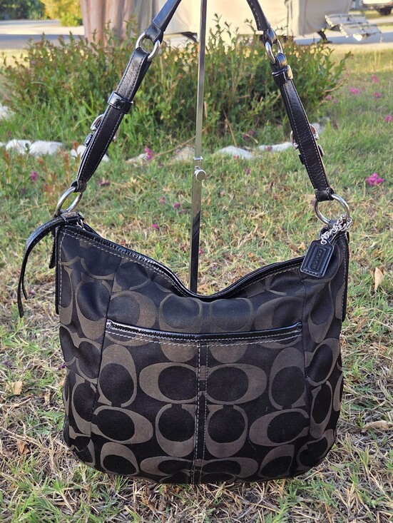 Coach Handbags - Coach Y2K Signature Large Hobo Bag no. 12676 in Black & BrownEUC